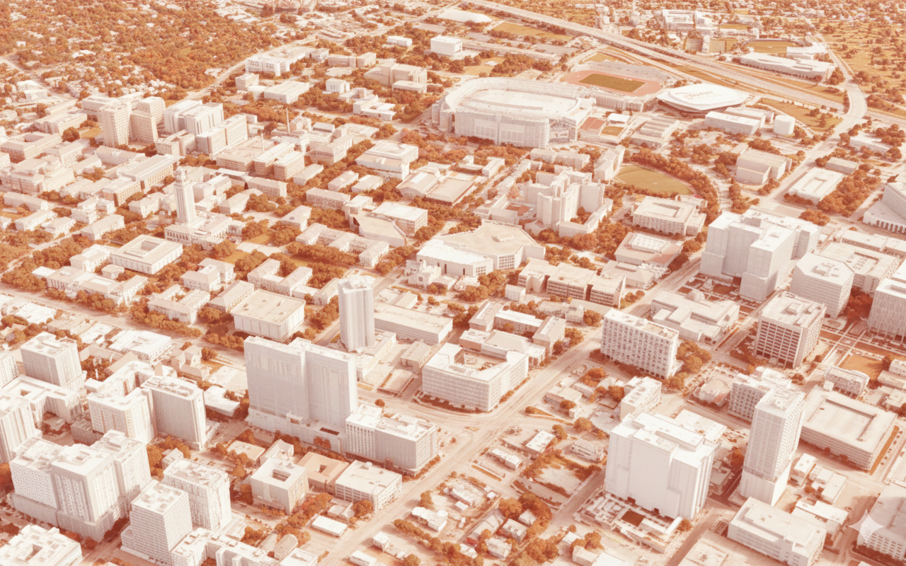 Arial view from Rowling Hall